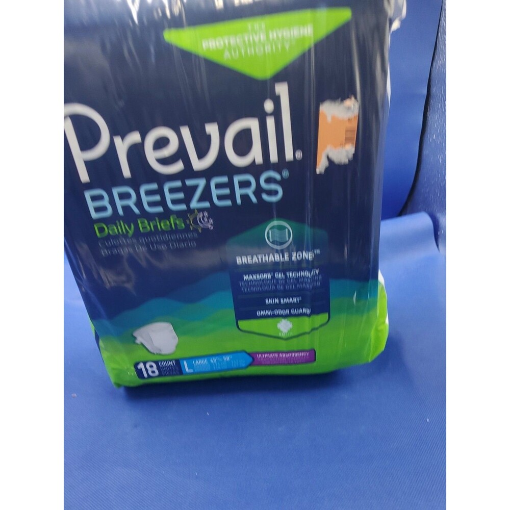 Prevail Breezers Incontinence Brief L Mat Body Shape Ultimate 18 Ct